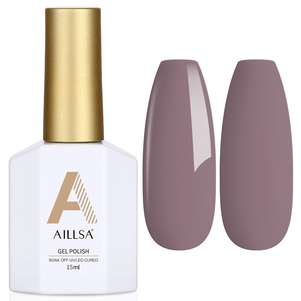 Amazon.com : AILLSA Gel Nail Polish Dusty Mauve Jelly Gels